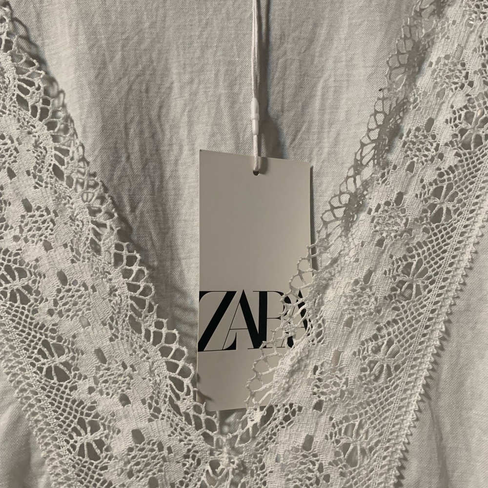 Zara White Too with Lace Trim - size S - Picture 3 of 4